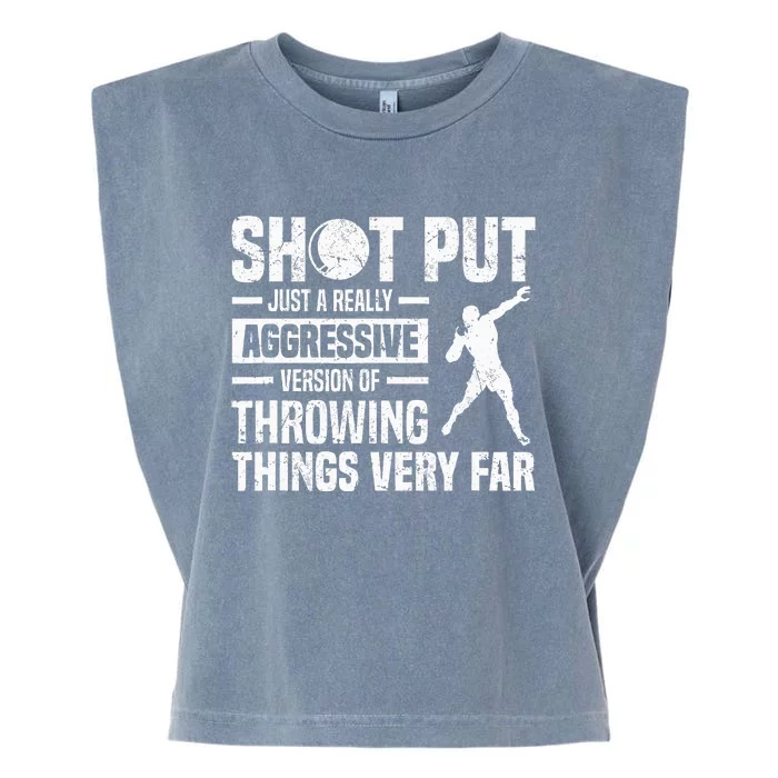 Throwing Things Very Far Track And Field Throwing Shot Put Garment-Dyed Women's Muscle Tee