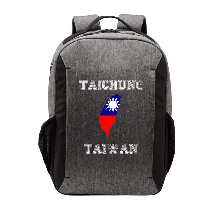 Taichung Taiwan Vintage Taiwan Flag Map Design Gift Vector Backpack