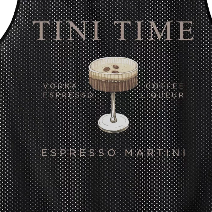 Tini Time Vodka Espresso Coffee Liqueur Espresso Martini Mesh Reversible Basketball Jersey Tank