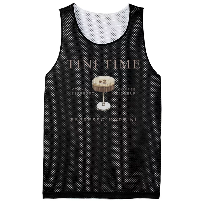 Tini Time Vodka Espresso Coffee Liqueur Espresso Martini Mesh Reversible Basketball Jersey Tank