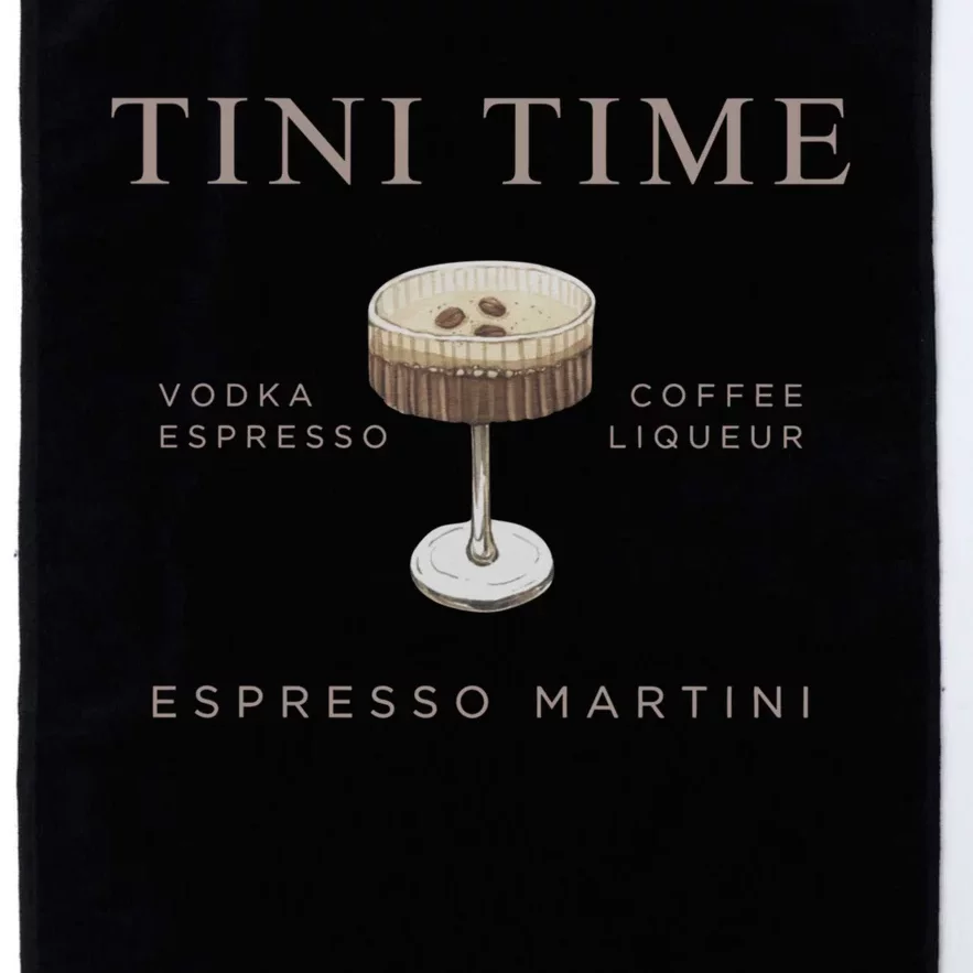 Tini Time Vodka Espresso Coffee Liqueur Espresso Martini Platinum Collection Golf Towel