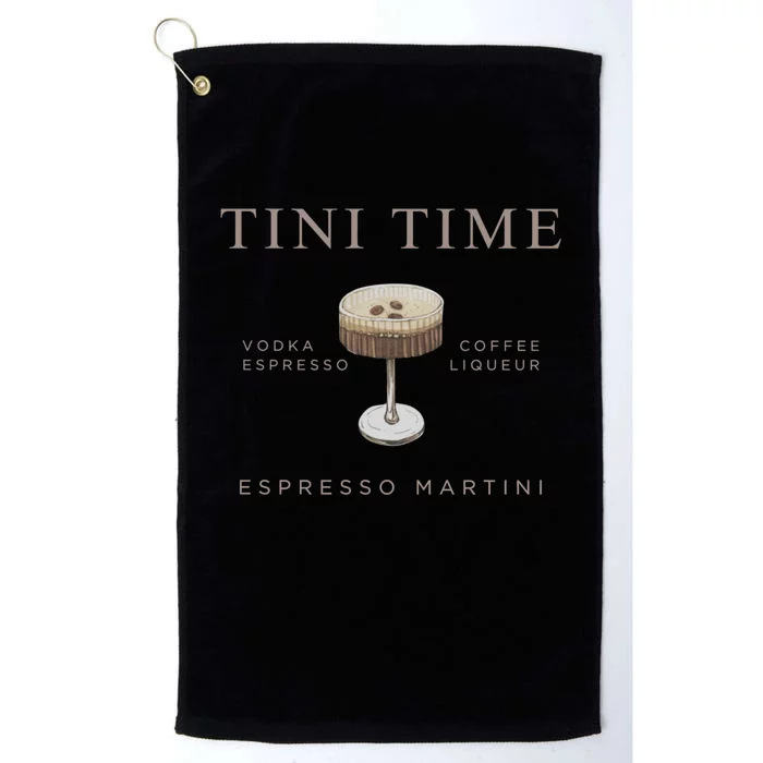 Tini Time Vodka Espresso Coffee Liqueur Espresso Martini Platinum Collection Golf Towel