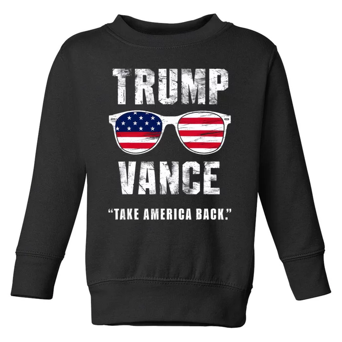 Team Trump Vance 2024 Take America Back Vintage Toddler Sweatshirt