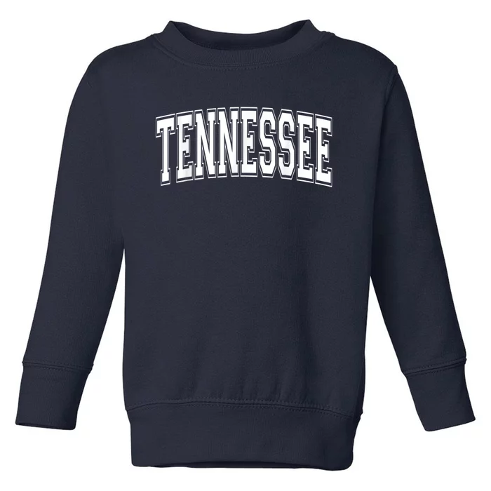 Tennessee TN Vintage Style White Text Toddler Sweatshirt