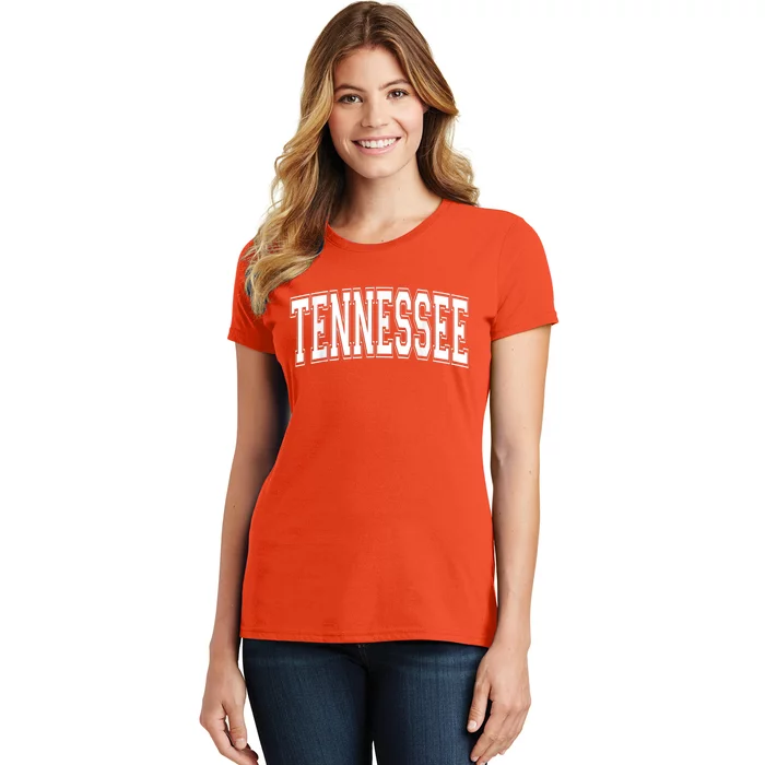 Tennessee TN Vintage Style White Text Women's T-Shirt