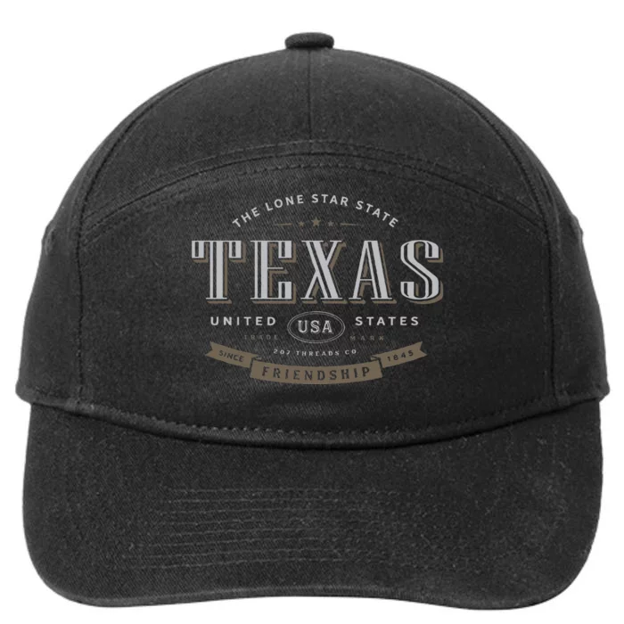 Texas Tx Vacation Souvenir 7-Panel Snapback Hat