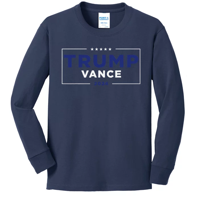 Trumpamania Trump Vance 24 Kids Long Sleeve Shirt