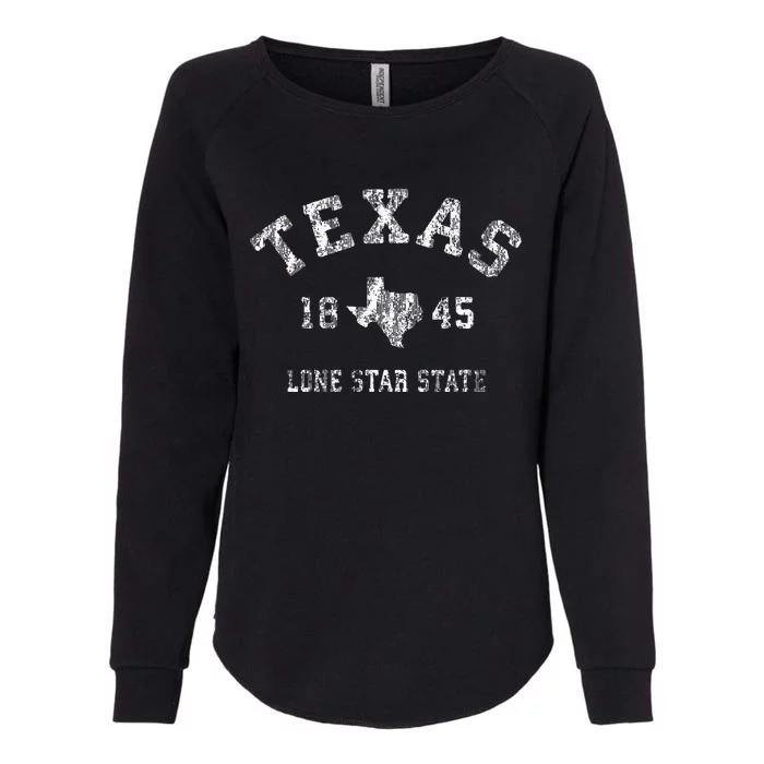 Texas TX Vintage Sports Design Texan Womens California Wash Sweatshirt