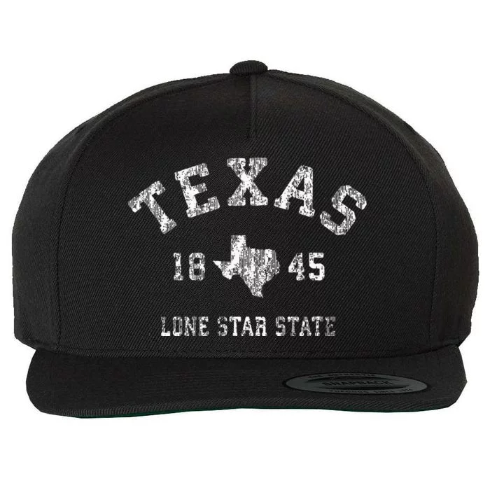 Texas TX Vintage Sports Design Texan Wool Snapback Cap