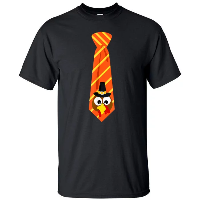 Thanksgiving Tie With Turkey For Family Dinner Funny Tall T-Shirt