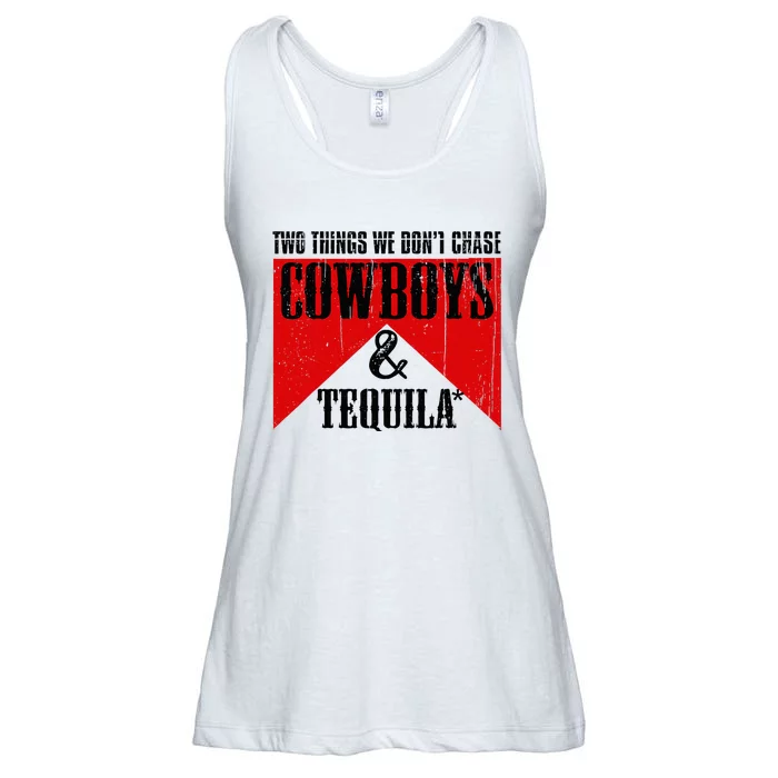 Two Things We DonT Chase Cowboys And Tequila Rodeo Retro Ladies Essential Flowy Tank