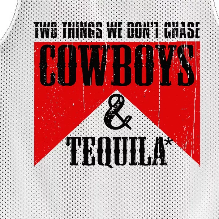 Two Things We DonT Chase Cowboys And Tequila Rodeo Retro Mesh Reversible Basketball Jersey Tank