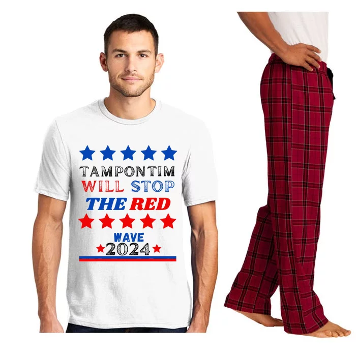 Tampon Tim Will Stop The Red Wave Hat Vote Harris Walz 2024 Pajama Set