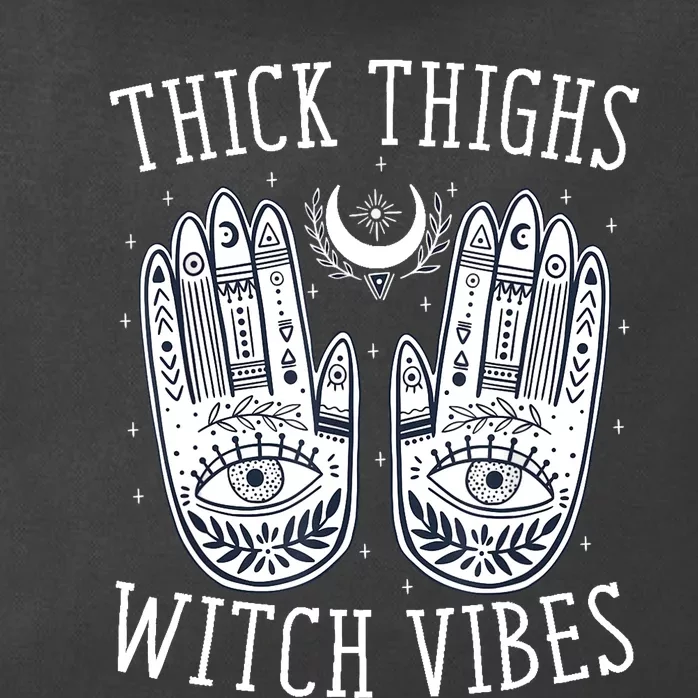 Thick Thighs Witch Vibes Halloween Zip Tote Bag