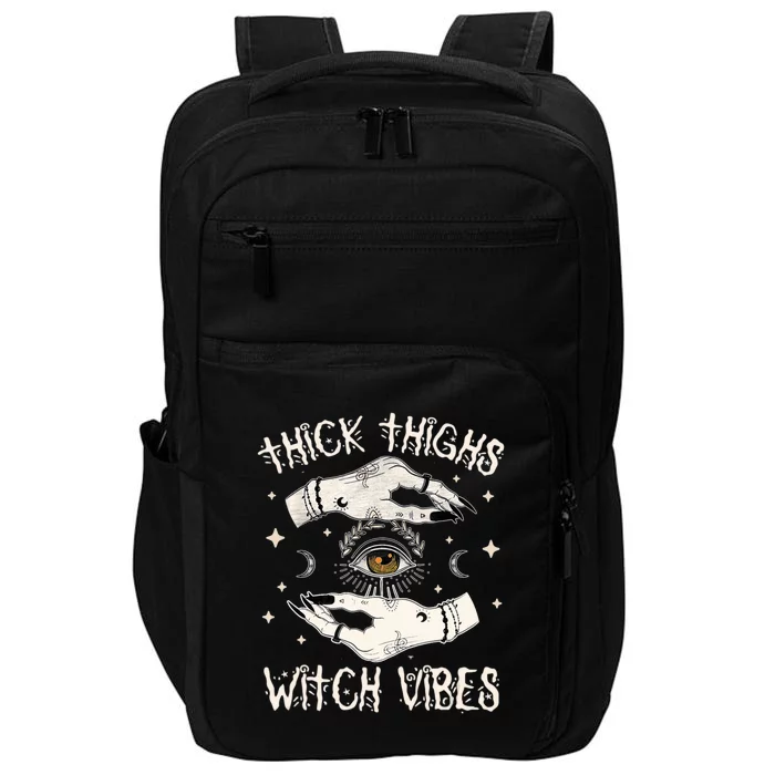 Thick Thighs Witch Vibes Halloween Moon Witches Tattoo Impact Tech Backpack