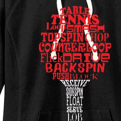 Table Tennis Word Cloud Women's Fleece Hoodie