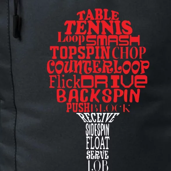 Table Tennis Word Cloud Daily Commute Backpack