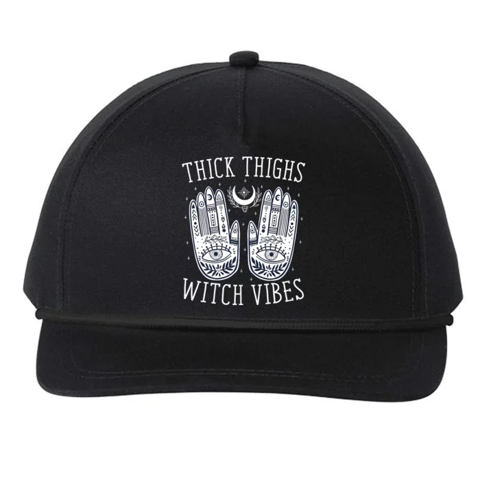 Thick Thighs Witch Vibes Halloween Witch Spooky Witch Halloween Costume Snapback Five-Panel Rope Hat