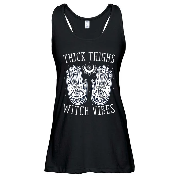 Thick Thighs Witch Vibes Halloween Witch Spooky Witch Halloween Costume Ladies Essential Flowy Tank