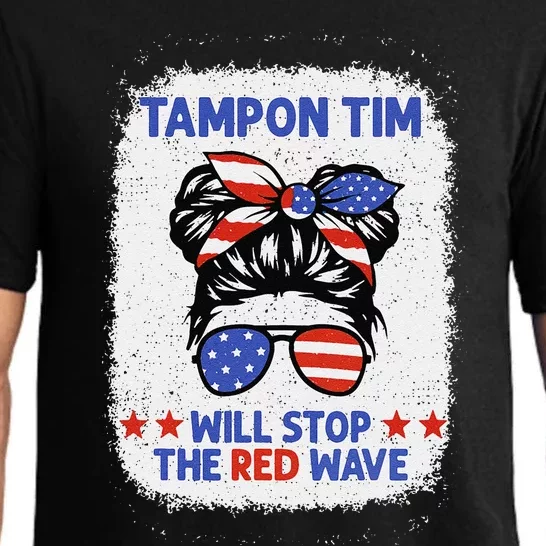 Tampon Tim Will Stop The Red Wave Women For Harris Walz Pajama Set