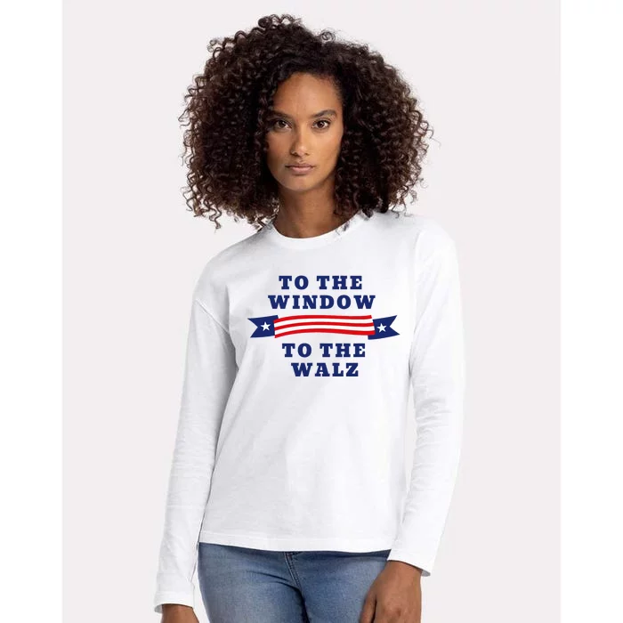 To The Window To The Walz President Kamala Harriss Waltz Womens Cotton Relaxed Long Sleeve T-Shirt