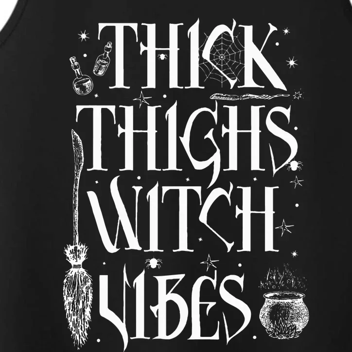 Thick Thighs Witch Vibes Funny Halloween Performance Tank