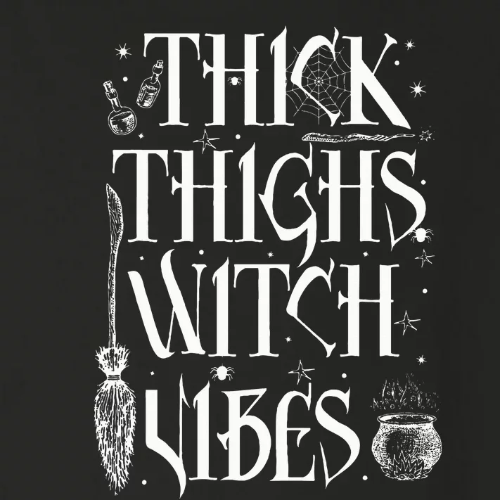 Thick Thighs Witch Vibes Funny Halloween Toddler Long Sleeve Shirt