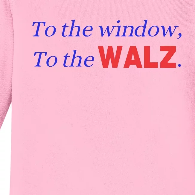 To The Window To The Walz Funny Harris Walz Baby Long Sleeve Bodysuit