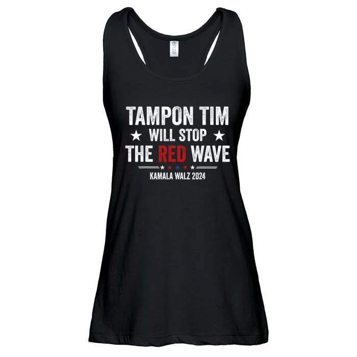 Tampon Tim Will Stop The Red Wave Funny Vote Harris Walz Ladies Essential Flowy Tank