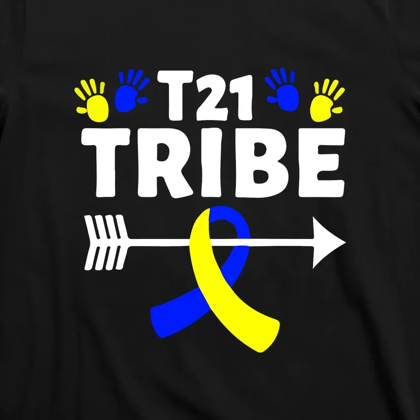 T21 Tribe World Down Syndrome Awareness Day Blue Yellow Gift T-Shirt