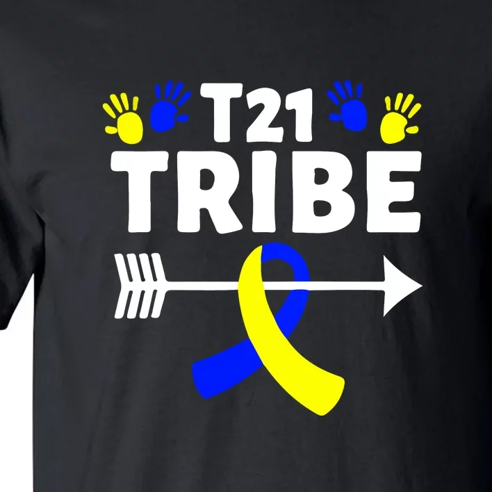 T21 Tribe World Down Syndrome Awareness Day Blue Yellow Gift Tall T-Shirt