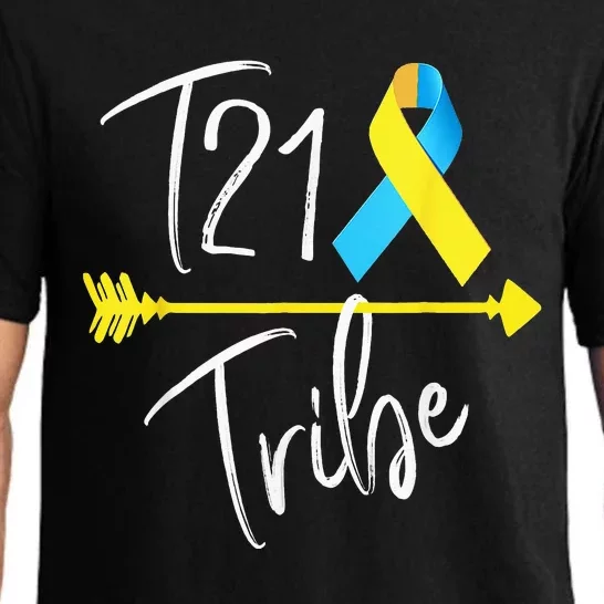 T21 Tribe World Down Syndrome Awareness Day Blue Yellow Pajama Set