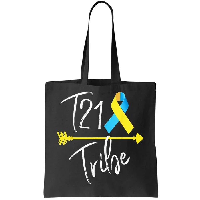 T21 Tribe World Down Syndrome Awareness Day Blue Yellow Tote Bag