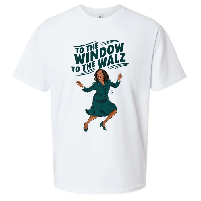 To The Window To The Walz Kamala Harris Funny Political Sueded Cloud Jersey T-Shirt