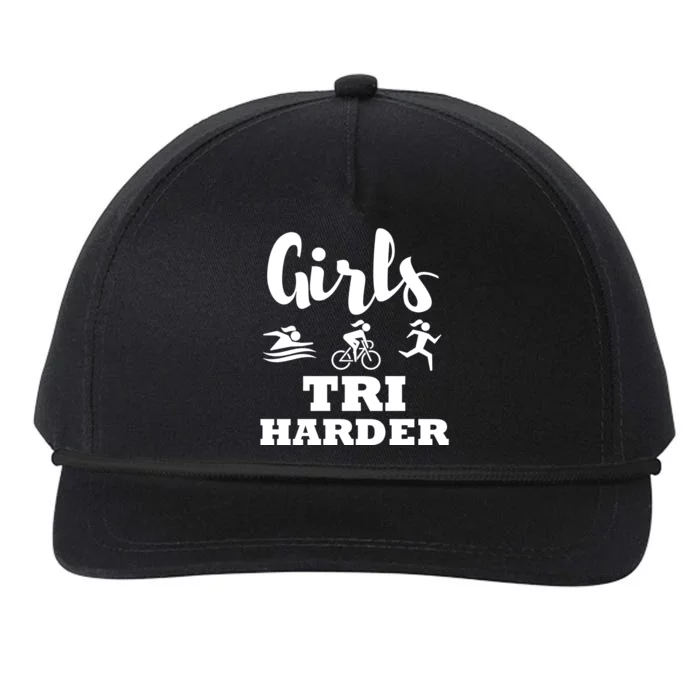 Triathlon Triathlete Wife Mom Funny Gift Snapback Five-Panel Rope Hat