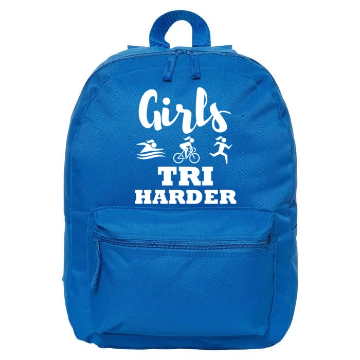 Triathlon Triathlete Wife Mom Funny Gift 16 in Basic Backpack