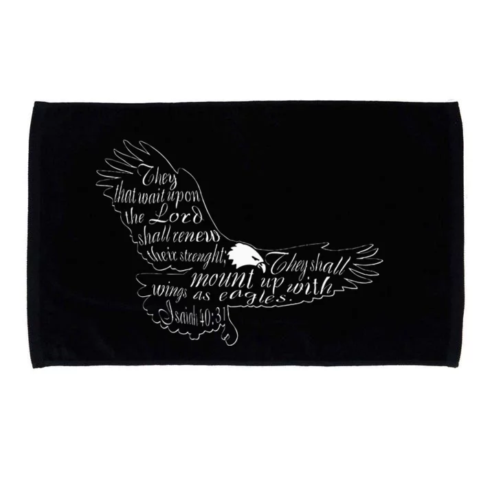 They That Wait Upon The Lord Isaiah 4031 Eagle Microfiber Hand Towel