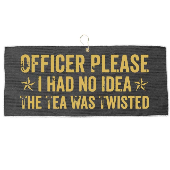 The Tea Was Twisted Quote Large Microfiber Waffle Golf Towel