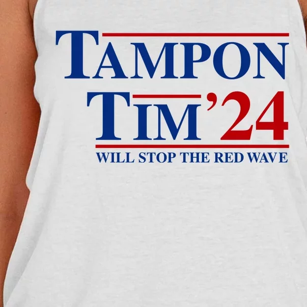 Tampon Tim Will Stop The Red Wave Women's Knotted Racerback Tank