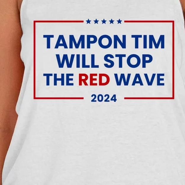 Tampon Tim Will Stop The Red Wave Women's Knotted Racerback Tank