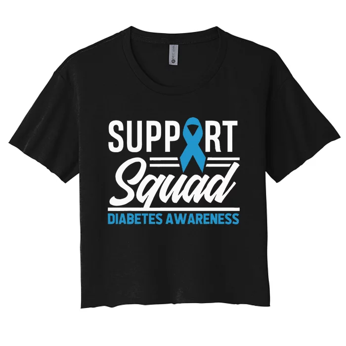 T1D T2D Warrior Support Squad Diabetes Awareness Women's Crop Top Tee