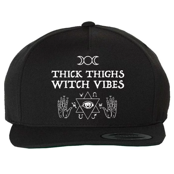 Thick Thighs Witch Vibes Witchy Halloween Great Gift Wool Snapback Cap