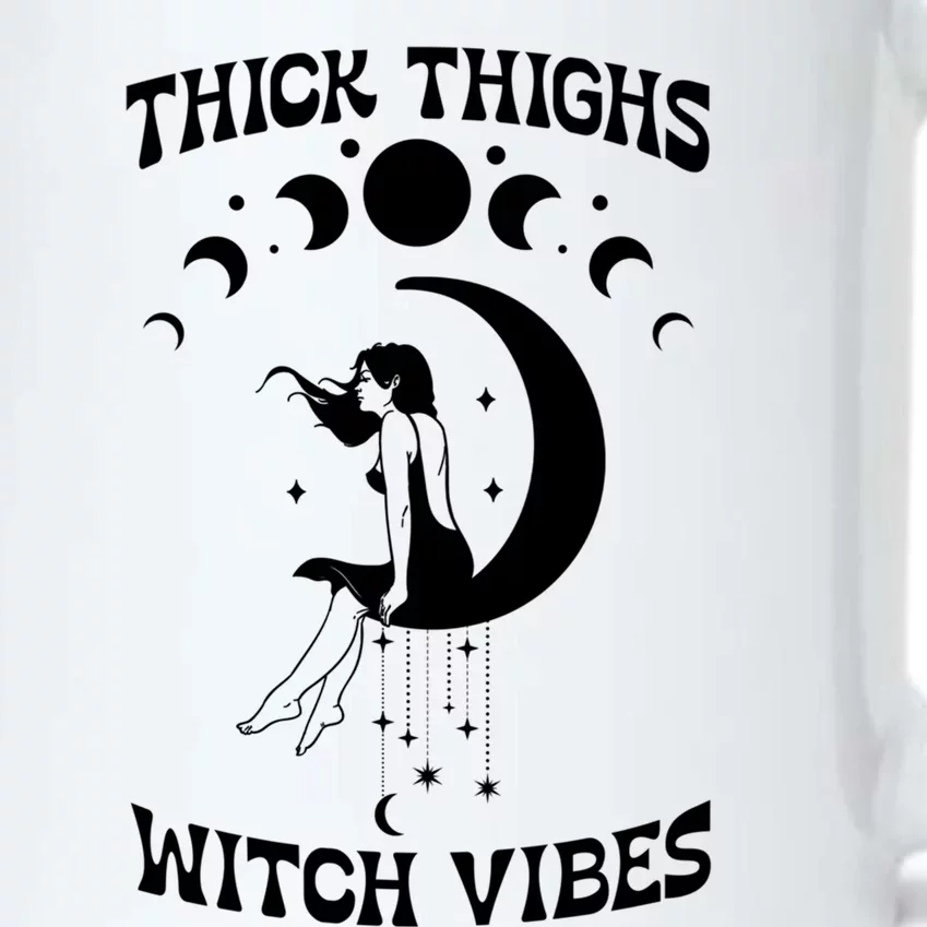 Thick Thighs Witch Vibes Witchy Halloween Cute Gift Black Color Changing Mug