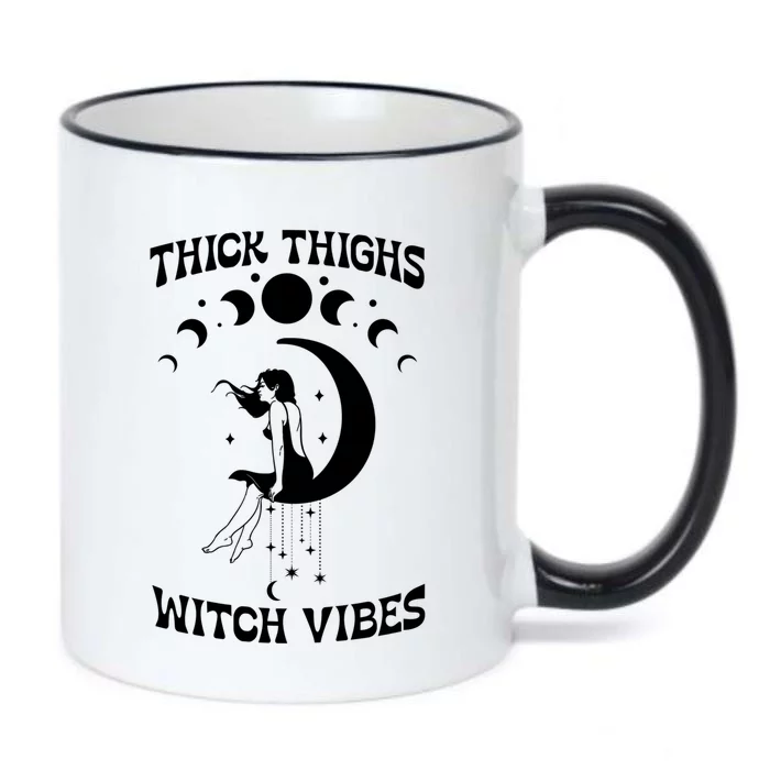 Thick Thighs Witch Vibes Witchy Halloween Cute Gift Black Color Changing Mug