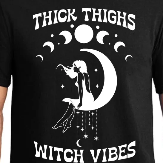 Thick Thighs Witch Vibes Witchy Halloween Cute Gift Pajama Set