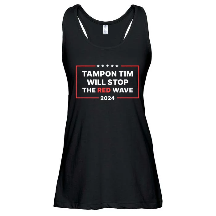 Tampon Tim Will Stop The Red Wave Funny Vote Harris Walz Ladies Essential Flowy Tank