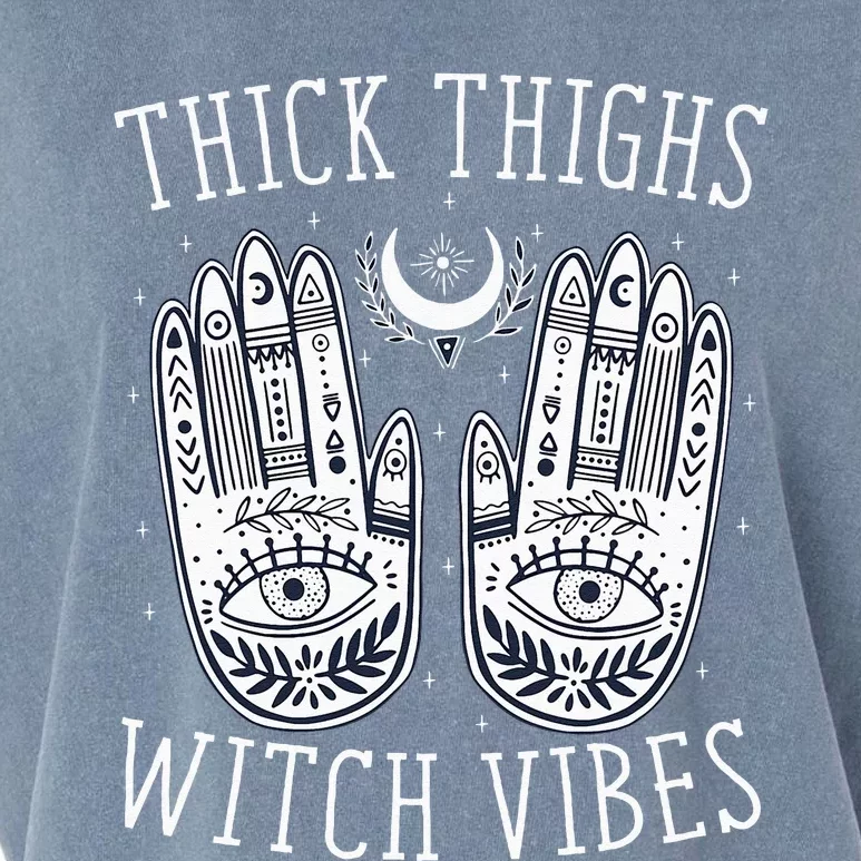 Thick Thighs Witch Vibes Halloween Garment-Dyed Women's Muscle Tee