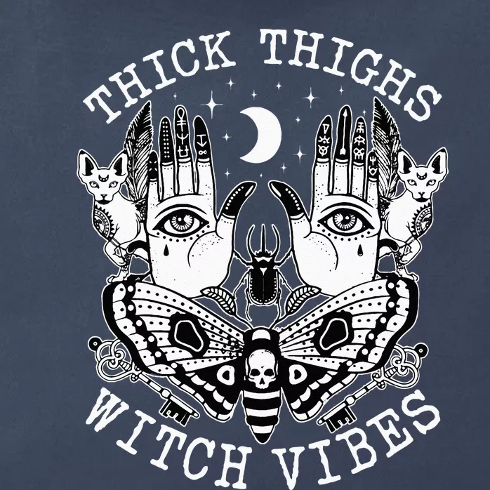 Thick Thighs Witch Vibes Witches Halloween Costume Zip Tote Bag