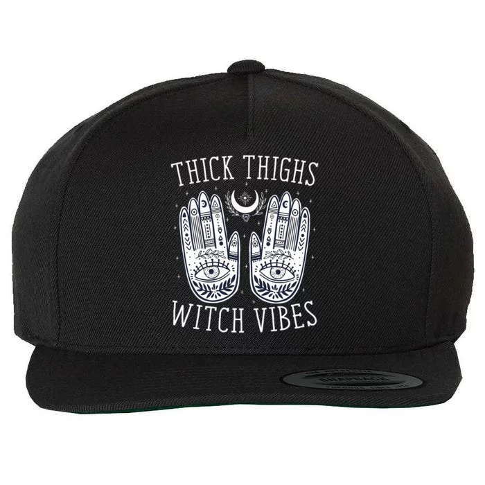 Thick Thighs Witch Vibes Halloween Wool Snapback Cap