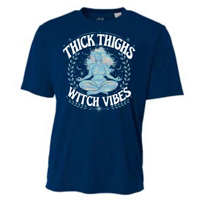 Thick Thighs Witch Vibes Mystic Spirit Magic Energy Mystical Women Cooling Performance Crew T-Shirt